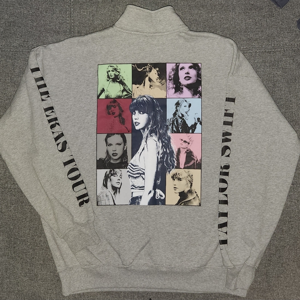 Taylor Swift Quarter Zip Sweater Eras Tour Grey M
